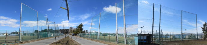 h24小牛田農林高等学校野球場3塁側防旧ﾈｯﾄ増設工事